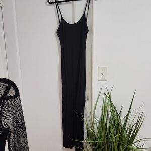 Nasty Gal Collection Black Spaghetti Strap Midi Dress – US 4 / UK 8